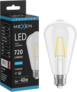 Mexen Vintis Bec LED cu filament E27, ST64, 6W, Rece - 6500K, 720 lm, transparentă - L152-E27-0665-00