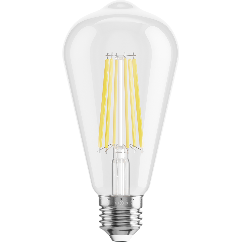 Mexen Vintis LED filament izzó E27, ST64, 10W, Hideg - 6500K, 1320 lm, áttetsző - L152-E27-1040-00 - L152-E27-1065-00