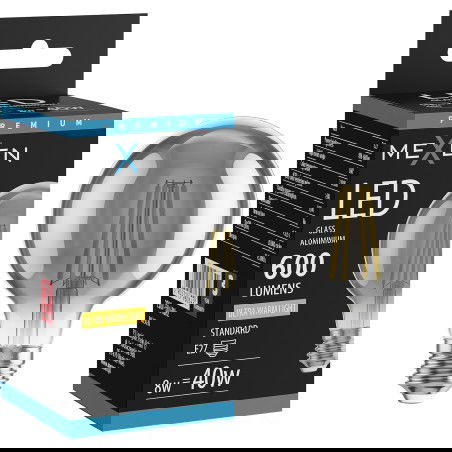 Mexen Vintis Filament LED izzó E27, G80, 8W, Meleg - 2200K, 600 lm, füstös - L155-E27-0822-70