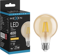 Mexen Vintis Bec LED cu filament E27, G80, 4W, Cald - 2700K, 400 lm, chihlimbar - L155-E27-0427-50
