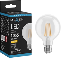 Mexen Vintis Bec cu filament LED E27, G80, 8W, Caldă - 2700K, 1055 lm, clar - L155-E27-0827-00