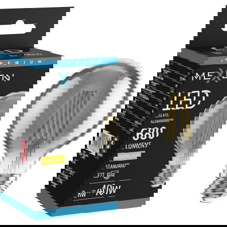 Mexen Vintis Bec LED filament E27, G80, 8W, Caldă - 2700K, 680 lm, smoke - L155-E27-0827-70