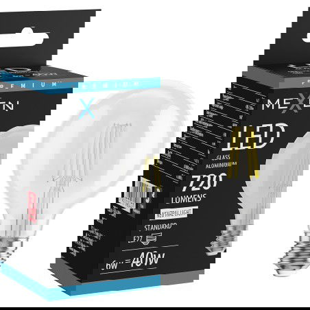 Mexen Vintis LED szálas izzó E27, G80, 6W, Semleges - 4000K, 720 lm, tiszta - L155-E27-0640-00