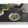 Mexen Diego chiuvetă granitică cu 1 compartiment 488 x 480 mm, bej, sifon negru - 6512481000-69-B