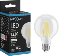 Mexen Vintis LED szálas izzó E27, G80, 10W, semleges - 4000K, 1320 lm, tiszta - L155-E27-1040-00