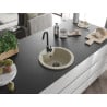 Mexen Diego chiuvetă granitică cu 1 compartiment 488 x 480 mm, bej, sifon negru - 6512481000-69-B