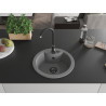 Mexen Diego chiuvetă de granit cu o cameră 488 x 480 mm, gri, sifon negru - 6512481000-71-B
