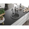 Mexen Diego chiuvetă granit 1-camere 488 x 480 mm, gri, sifon negru - 6512481000-71-B