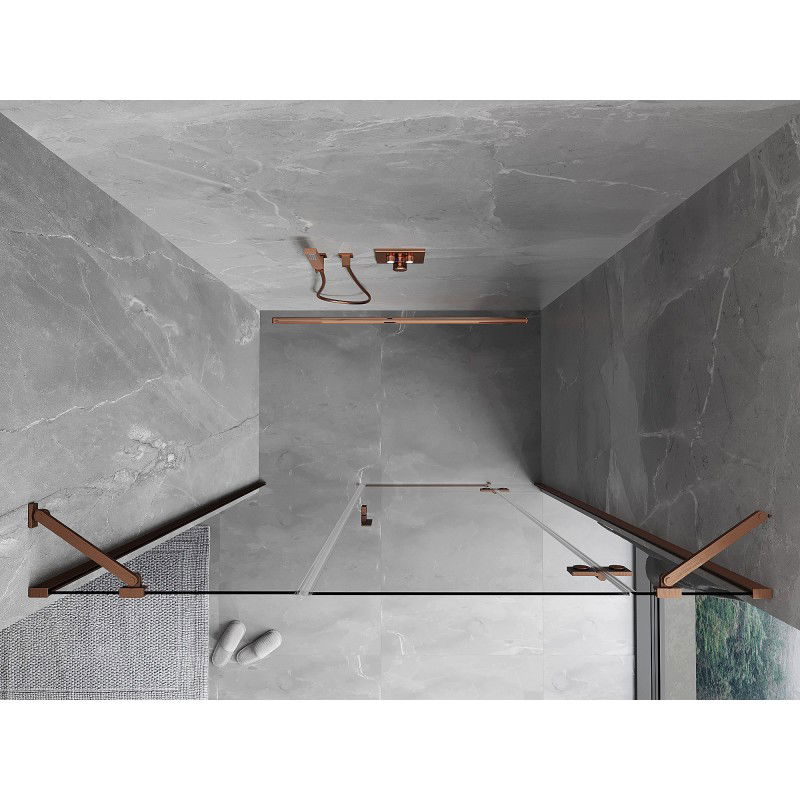 Mexen Mist-H ușile de duș pivotante dreapta 160 cm, transparent, cupru periat - 8A5-160-001-65-00-P