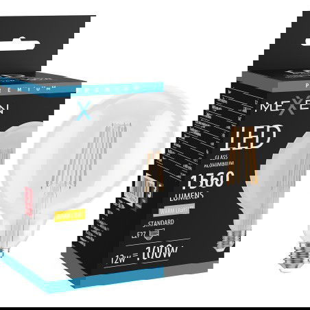 Mexen Vintis Bec cu filament LED E27, G125, 12W, Caldă - 2700K, 1560 lm, clar - L158-E27-1227-00