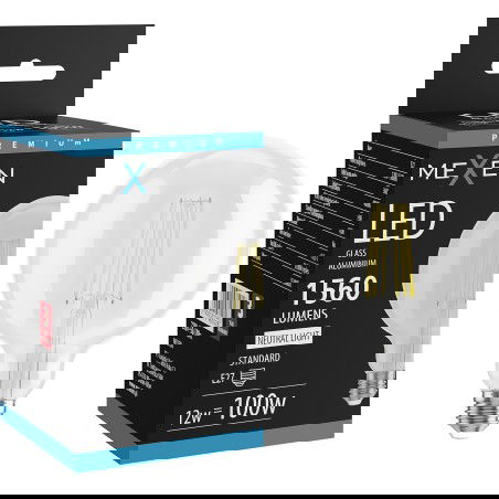 Mexen Vintis Bec LED filament E27, G125, 12W, Neutră - 4000K, 1560 lm, transparent - L158-E27-1240-00