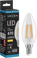 Mexen Vintis Bec LED filament E14, C35, 4W, Caldă - 2700K, 470 lm, clar - L154-E14-0427-00