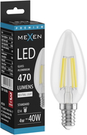 Mexen Vintis Bec LED filament E14, C35, 4W, Neutru - 4000K, 470 lm, clar - L154-E14-0427-00 - L154-E14-0440-00