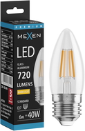 Mexen Vintis LED izzószálas izzó E27, C35, 6W, Meleg - 2700K, 720 lm, átlátszó - L154-E27-0627-00