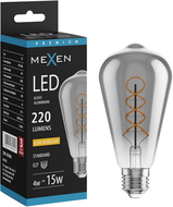 Mexen Vintis Bec LED filament spirală E27, ST64, 4W, Calduță - 2200K, 220 lm, fumuriu - L162-E27-0422-70