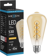 Mexen Vintis LED szálas spirál izzó E27, ST64, 6W, Meleg - 2700K, 530 lm, borostyán - L162-E27-0627-50
