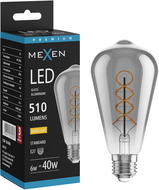 Mexen Vintis LED spirál filament izzó E27, ST64, 6W, Meleg - 2700K, 510 lm, füstszínű - L162-E27-0627-70