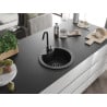 Mexen Diego chiuvetă granit 1-cameră 488 x 480 mm, negru, sifon negru - 6512481000-77-B