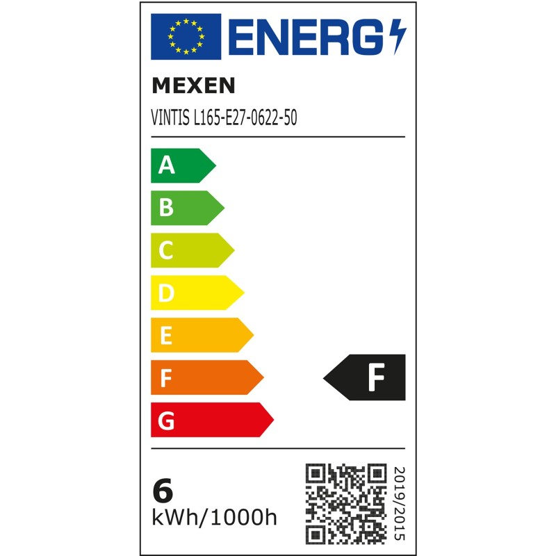 Mexen Vintis LED izzólámpa filament spirál E27, G80, 6W, Meleg - 2200K, 530 lm, borostyán - L165-E27-0622-50