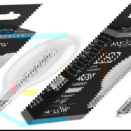 Mexen Vintis Bec LED filament spirală E27, G80, 4W, Caldă - 2700K, 420 lm, clar - L165-E27-0427-00