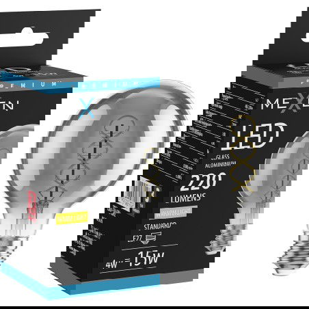 Mexen Vintis Bec spirală LED filament E27, G80, 4W, Caldă - 2700K, 220 lm, fumuriu - L165-E27-0427-70