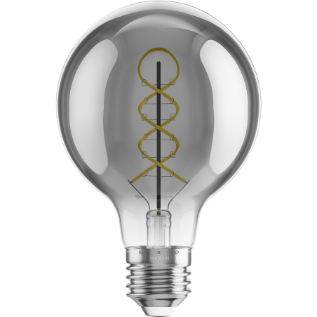 Mexen Vintis Bec LED filament spirală E27, G80, 8W, Caldă - 2700K, 510 lm, fumuriu - L165-E27-0827-70