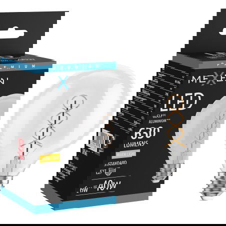 Mexen Vintis Bec cu filament spirală LED E27, G95, 6W, Caldă - 2700K, 630 lm, clară - L167-E27-0627-00