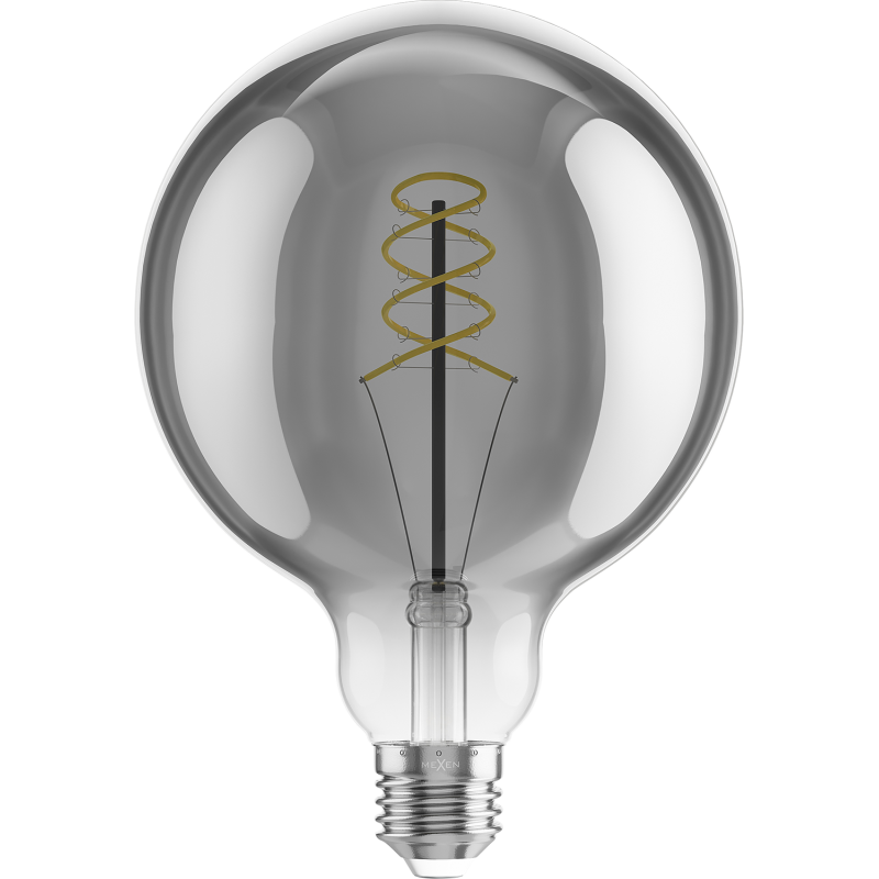 Mexen Vintis Bec spirală filament LED E27, G125, 8W, Caldă - 2200K, 450 lm, fumuriu - L168-E27-0822-70