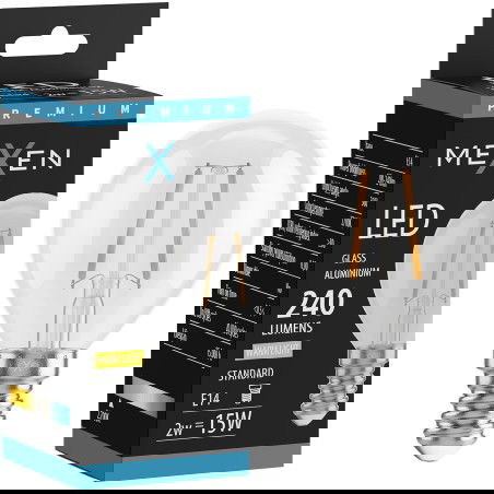 Mexen Vintis Filament LED izzó E14, G45, 2W, Meleg - 2700K, 240 lm, tiszta - L156-E14-0227-00