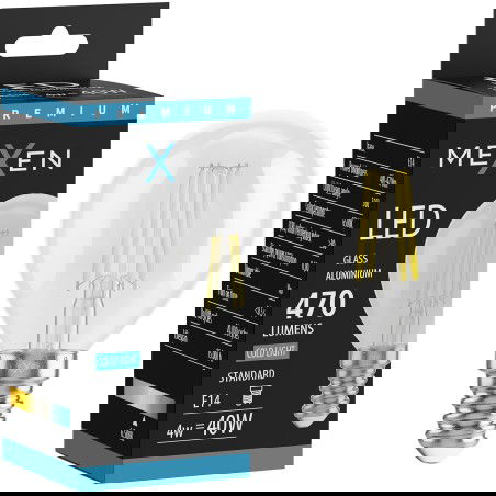 Mexen Vintis Bec filament LED E14, G45, 4W, Rece - 6500K, 470 lm, clar - L156-E14-0465-00