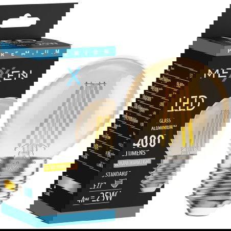 Mexen Vintis LED filament izzó E27, G45, 4W, Meleg - 2200K, 400 lm, borostyán - L156-E27-0422-50