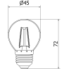 Mexen Vintis LED filament izzó E27, G45, 2W, Meleg - 2700K, 240 lm, átlátszó - L156-E27-0227-00