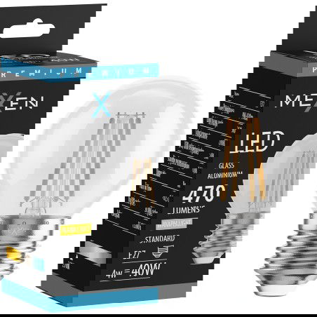 Mexen Vintis Bec LED cu filament E27, G45, 4W, Caldă - 2700K, 470 lm, clară - L156-E27-0427-00