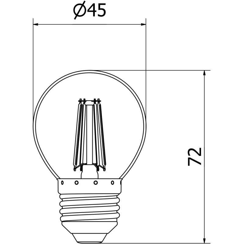 Mexen Vintis Bec LED filament E27, G45, 4W, Neutru - 4000K, 470 lm, clar - L156-E27-0427-00 - L156-E27-0440-00