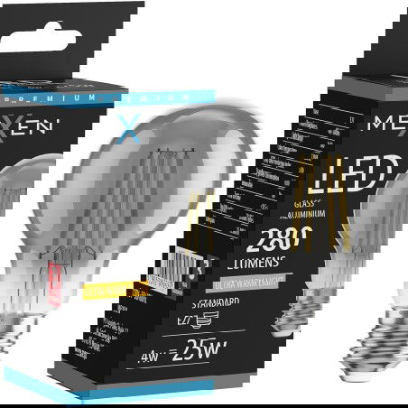 Mexen Vintis LED filament izzó E27, A60, 4W, Meleg - 2200K, 280 lm, füstös - L150-E27-0422-70