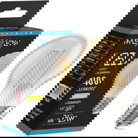 Mexen Vintis LED filament izzó E27, A60, 4W, Meleg - 2700K, 400 lm, borostyán - L150-E27-0427-50