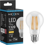 Mexen Vintis LED filament izzó E27, A60, 10W, Meleg - 2700K, 1320 lm, átlátszó - L150-E27-1027-00