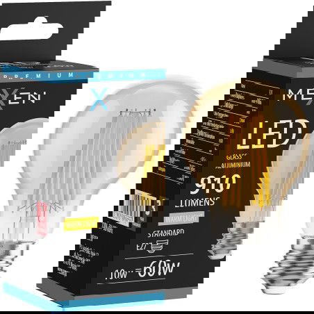 Mexen Vintis LED filament izzó E27, A60, 10W, Meleg - 2700K, 910 lm, borostyán - L150-E27-1027-50