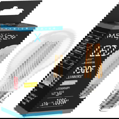 Mexen Vintis Bec LED cu filament E27, A60, 12W, Caldă - 2700K, 1585 lm, transparent - L150-E27-1227-00