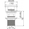 Mexen dop de chiuvetă click-clack pătrat cu preaplin, auriu - 79926-50