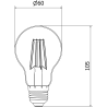 Mexen Vintis Bec cu filament LED E27, A60, 6W, Rece - 6500K, 720 lm, transparent - L150-E27-0665-00
