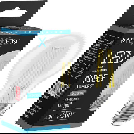 Mexen Vintis Bec LED filament E27, A60, 8W, Rece - 6500K, 1055 lm, clar - L150-E27-0865-00