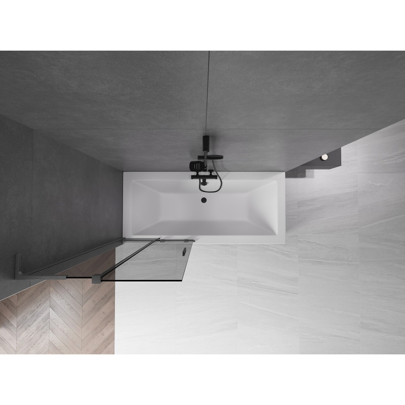 Mexen Velar L 2-szárnyú, toló zuhanykabin 80 x 150 cm, grafit, gun gray kefe - 896-080-003-41-66