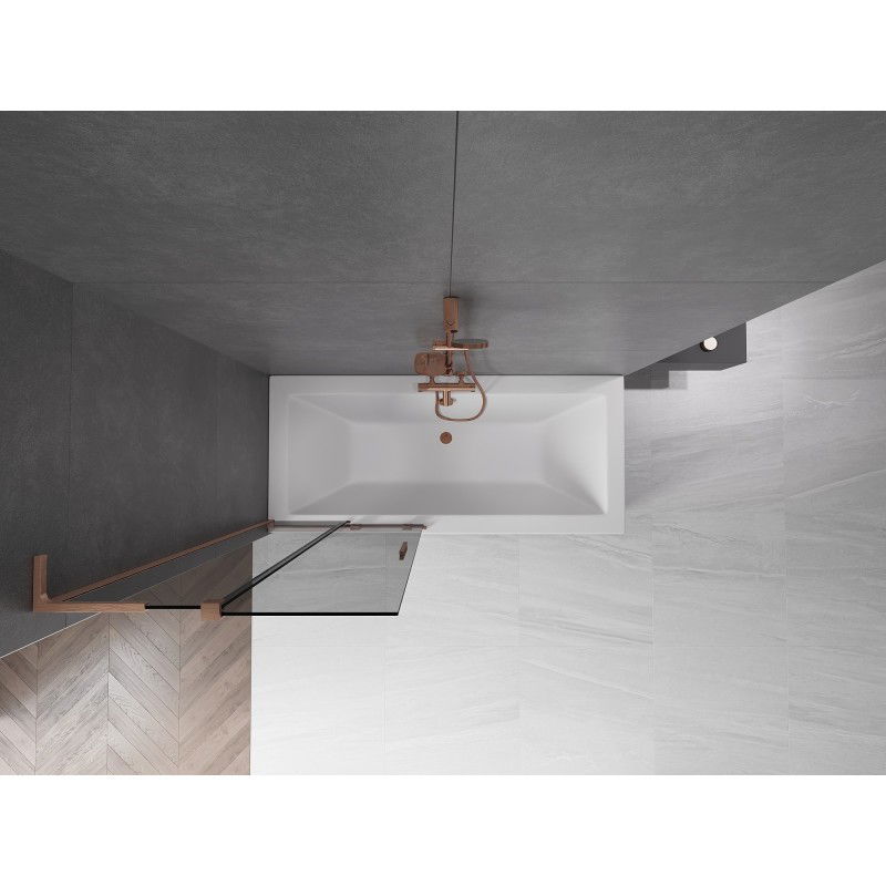 Mexen Velar L paravan cadă cu 2 canate culisante 80 x 150 cm, grafit, cupru periat - 896-080-003-41-65