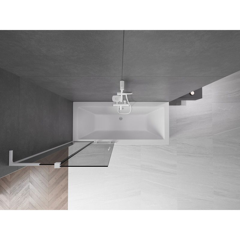 Mexen Velar L paravan cadă 2-pliabil glisant 80 x 150 cm, grafit, alb - 896-080-003-41-20