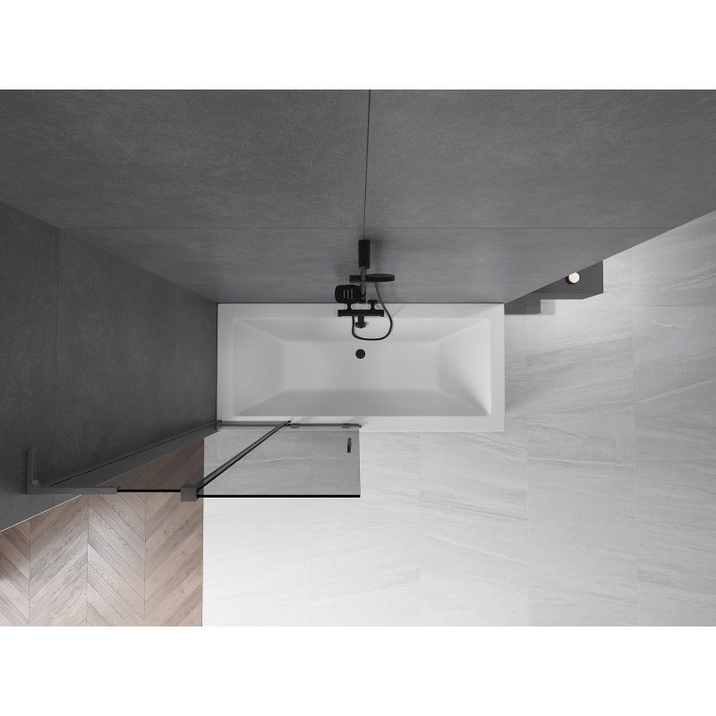 Mexen Velar L kádparaván, 2-szárnyú toló, 95 x 150 cm, grafit, gun gray csiszolt - 896-095-003-41-66