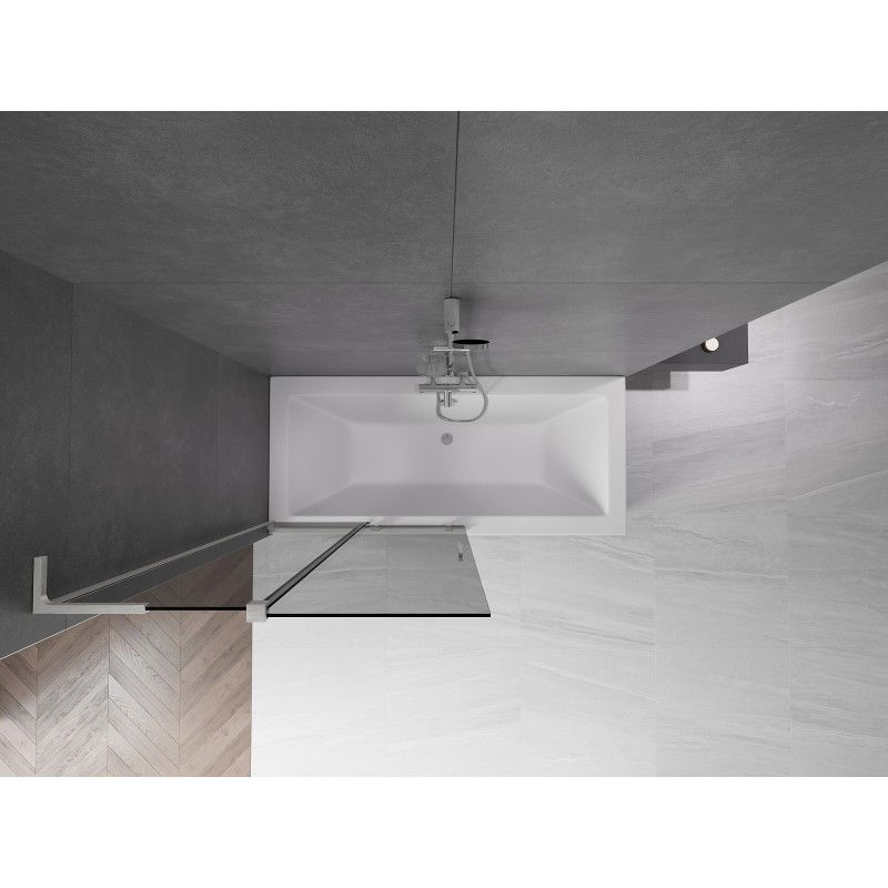 Mexen Velar L paravan cadă 2-canat glisant 100 x 150 cm, grafit, nichel periat - 896-100-003-41-97