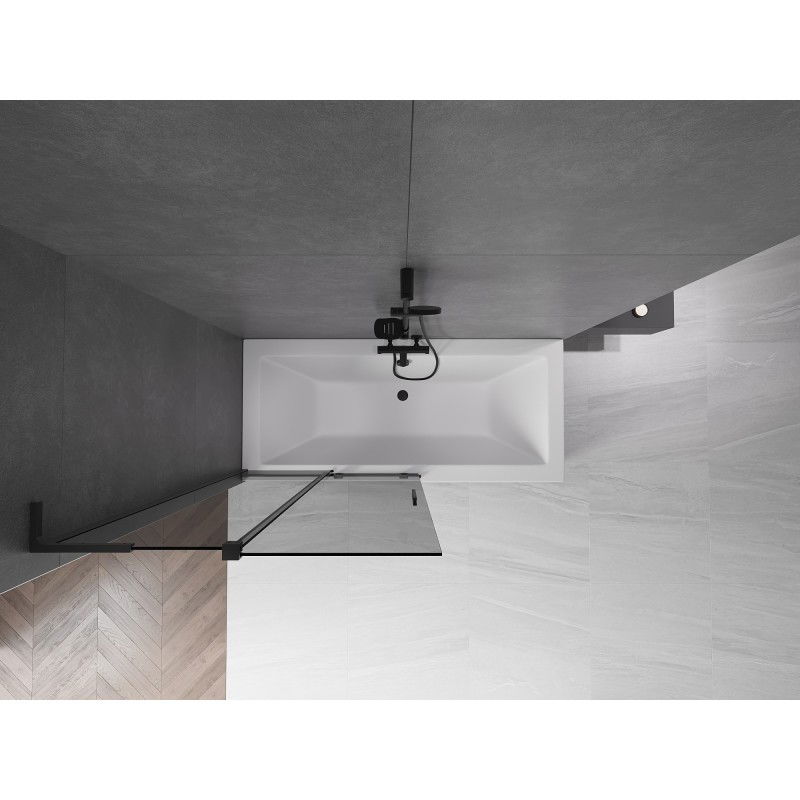 Mexen Velar L kádparaván 2-szárnyú toló 100 x 150 cm, grafit, fekete - 896-100-003-41-70