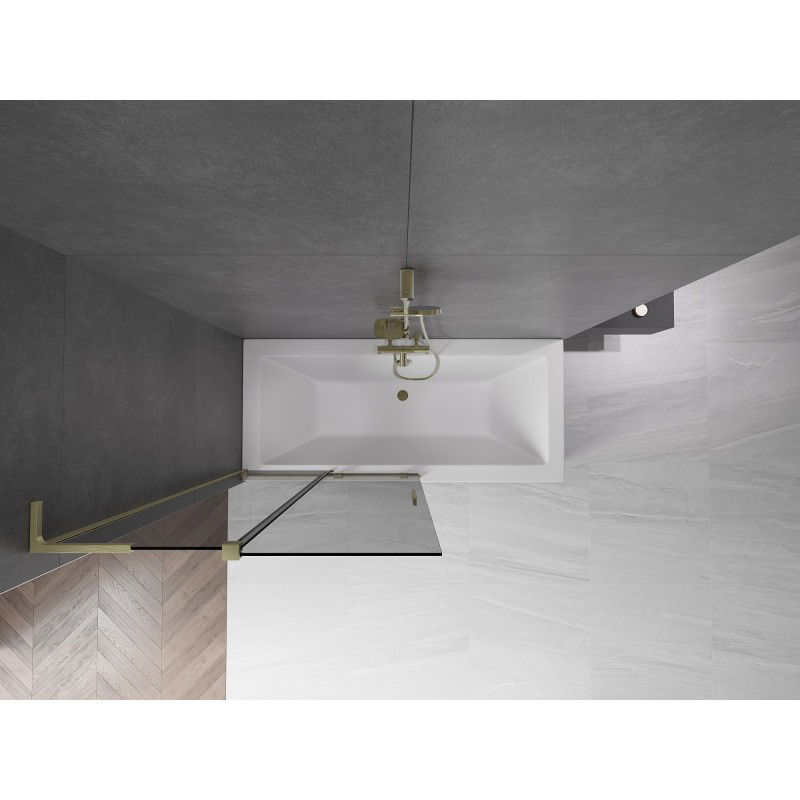 Mexen Velar L paravan cadă 2-panouri glisant 100 x 150 cm, grafit, auriu periat - 896-100-003-41-55