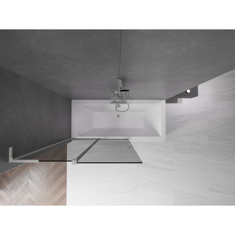 Mexen Velar L paravan de cadă 2-canaturi culisante 110 x 150 cm, grafit, nichel periat - 896-110-003-41-97